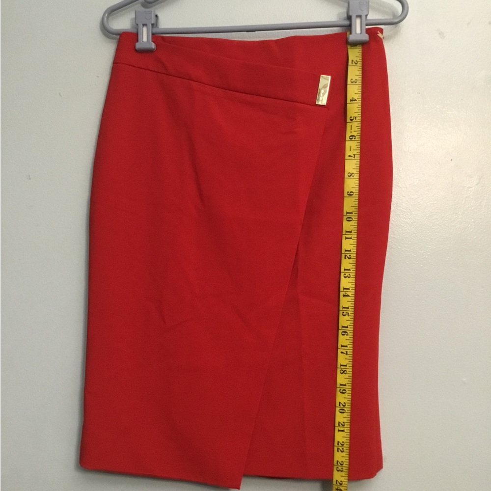 DKNY Vibrant Red Pencil Skirt